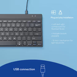 R-Go Tools Ergonomic keyboard R-Go Compact Break, compact keyboard with break software, QWERTZ (DE), wired, white - Additional view 4
