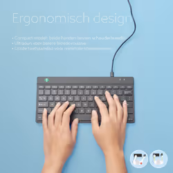 R-Go Tools Ergonomic keyboard R-Go Compact Break, compact keyboard with break software, QWERTZ (DE), wired, white - Additional view 5