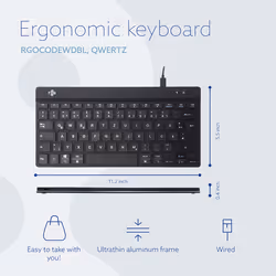 R-Go Tools Ergonomic keyboard R-Go Compact Break, compact keyboard with break software, QWERTZ (DE), wired, white - Additional view 6