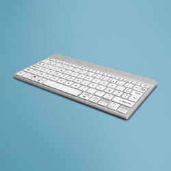 R-Go Tools Ergonomic keyboard R-Go Compact Break, compact keyboard with break software, AZERTY (FR), Bluetooth, white