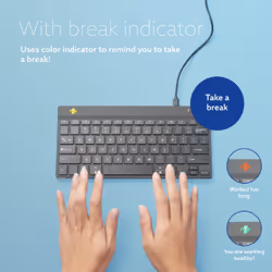 R-Go Tools Ergonomic keyboard R-Go Compact Break, compact keyboard with break software, QWERTY (UK), wired, white - Additional view 4