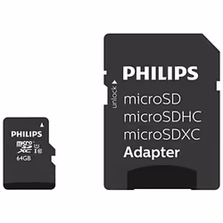 Philips FM64MP45B/00, 64 GB, MicroSDXC, Class 10, UHS-I, 80 MB/s, Class 1 (U1)