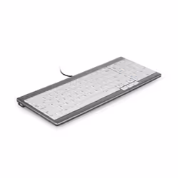 BakkerElkhuizen UltraBoard 960 Standard Compact keyboard Office USB QWERTZ Swiss Silver, White