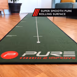 Pure2Improve Birdie Drill 13   X 26   Golf Indoor/Outdoor Putting and Practice Mat with Flat Roll Out and Pure Rolling Surface