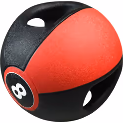 Pure2Improve Medicine Ball with Handles 8kg Red Gym Strength Training Fitness