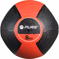 Pure2Improve Medicine Ball with Handles 8kg Red Gym Strength Training Fitness