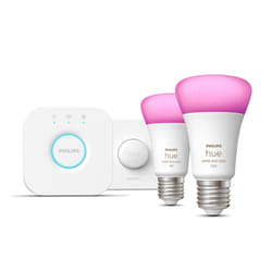 Philips Hue White and colour ambience Starter kit: 2 E27 smart bulbs (1100) + smart button