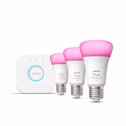Philips Hue White and colour ambience Starter kit E27, Smart lighting kit, Bluetooth, White, Integrated LED, E27, A60