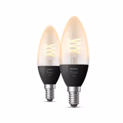 Philips Hue White Candle - E14 smart bulb - (2-pack), Smart bulb, Bluetooth/Zigbee, Black, LED, E14, Candle