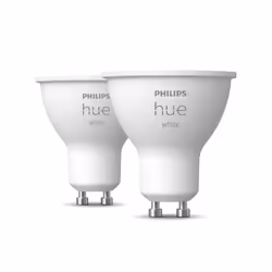 Philips Hue White GU10 – smart spotlight – (2-pack), Smart bulb, Bluetooth/Zigbee, White, LED, GU10, GU10