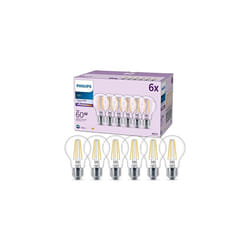 Philips Filament Bulb Clear 60W A60 E27 x6