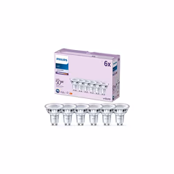 Philips Spot 50W PAR16 GU10 x6, 4.6 W, 50 W, GU10, 390 lm, 15000 h, Cool white