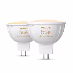 Philips Hue White ambience MR16 – smart spotlight – (2-pack), Smart bulb, Bluetooth/Zigbee, White, LED, GU5.3, MR16