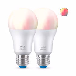WiZ Bulb 8W (Eq.60W) A60 E27 x2, Smart bulb, Wi-Fi, White, LED, E27, A60