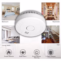 FS180521M 2-Pack Smoke Alarm with Magnet Mounting 5 Year Battery and Conforms to EN14604, White, 2er Packung, Set of 2 Pieces