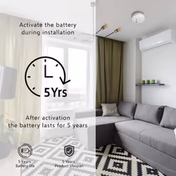FS180521M 2-Pack Smoke Alarm with Magnet Mounting 5 Year Battery and Conforms to EN14604, White, 2er Packung, Set of 2 Pieces - Additional view 4