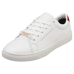 Tommy Hilfiger Essential Sneaker Womens Casual Trainers in White Black - 7.5