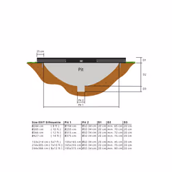 EXIT Silhouette ground trampoline 244x366cm with safety net - black - Additional view 4