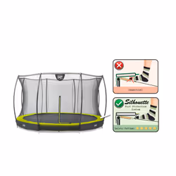 EXIT Silhouette ground trampoline ø366cm with safety net - green