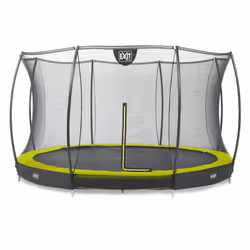 EXIT Silhouette ground trampoline ø427cm with safety net - green, Sunken trampoline, Round, 120 kg, 3 yr(s), Safety net, Asse ...