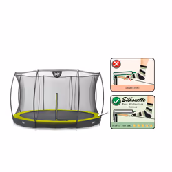 EXIT Silhouette ground trampoline ø427cm with safety net - green
