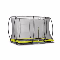 EXIT Silhouette ground trampoline 214x305cm with safety net - green