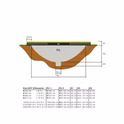 EXIT Silhouette ground trampoline 214x305cm with safety net - green - Additional view 4