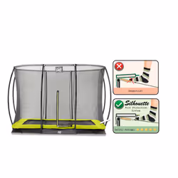 EXIT Silhouette ground trampoline 214x305cm with safety net - green - Additional view 5