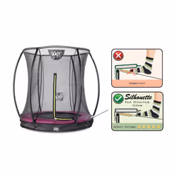 EXIT Silhouette inground trampoline ø183cm with safety net - pink