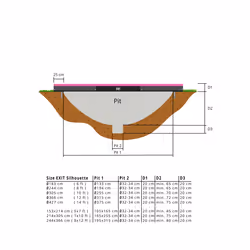 EXIT Silhouette inground trampoline ø183cm with safety net - pink - Additional view 4