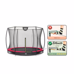 EXIT Silhouette ground trampoline ø244cm with safety net - pink