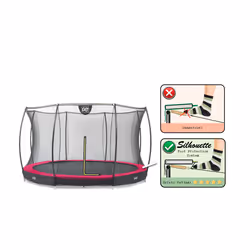 EXIT Silhouette ground trampoline ø366cm with safety net - pink