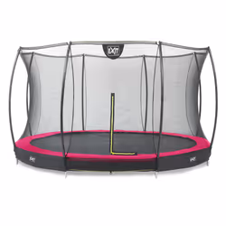 EXIT Silhouette ground trampoline ø427cm with safety net - pink, Sunken trampoline, Round, 120 kg, 3 yr(s), Safety net, Assem ...
