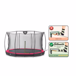 EXIT Silhouette ground trampoline ø427cm with safety net - pink