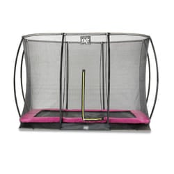 EXIT Silhouette ground trampoline 214x305cm with safety net - pink