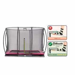 EXIT Silhouette ground trampoline 214x305cm with safety net - pink - Additional view 5