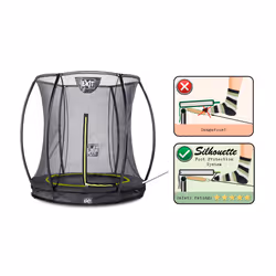 EXIT Silhouette ground trampoline ø183cm with safety net - black