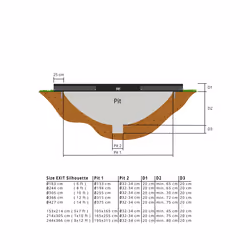 EXIT Silhouette ground trampoline ø183cm with safety net - black - Additional view 4
