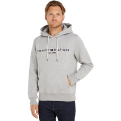 Tommy Hilfiger Men's Fleece Lined Logo Hoodie Gray L