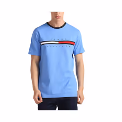 Tommy Hilfiger Mens T Shirts - Sky Blue, L
