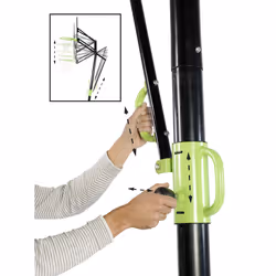 EXIT Galaxy portable basketball backboard on wheels with dunk hoop - black edition