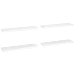 vidaXL Floating Wall Shelves  Set of 4  Honeycomb MDF and Metal Frame  Gray  Easy Install  Modern Decoration  Versatile and Durable - 35.4x9.3x1.5