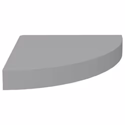 vidaXL Floating Corner Shelf  Gray  Honeycomb MDF and Metal Construction  Invisible Mounting System  Space-Saving Design - 9. ...
