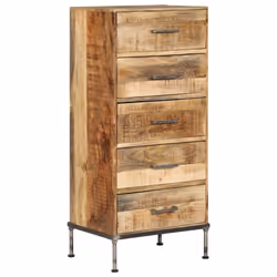 vidaXL Solid Mango Wood Chest of Drawers Home Storage Cabinet Organiser Unit - Additional view 10