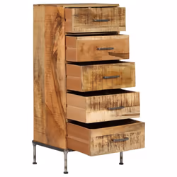 vidaXL Solid Mango Wood Chest of Drawers Home Storage Cabinet Organiser Unit