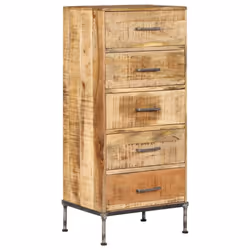 vidaXL Solid Mango Wood Chest of Drawers Home Storage Cabinet Organiser Unit - Additional view 9