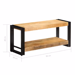 vidaXL Solid Mango Wood TV Cabinet 90cm HiFi Stand Sideboard Entertainment - Additional view 7
