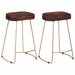 vidaXL 2x Solid Mango Wood Gavin Bar Stools 46x38x52cm Kitchen Dining Seat
