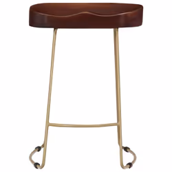 vidaXL 2x Solid Mango Wood Gavin Bar Stools 46x38x52cm Kitchen Dining Seat