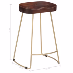 vidaXL 2x Solid Mango Wood Gavin Bar Stools 46x38x52cm Kitchen Dining Seat - Additional view 7